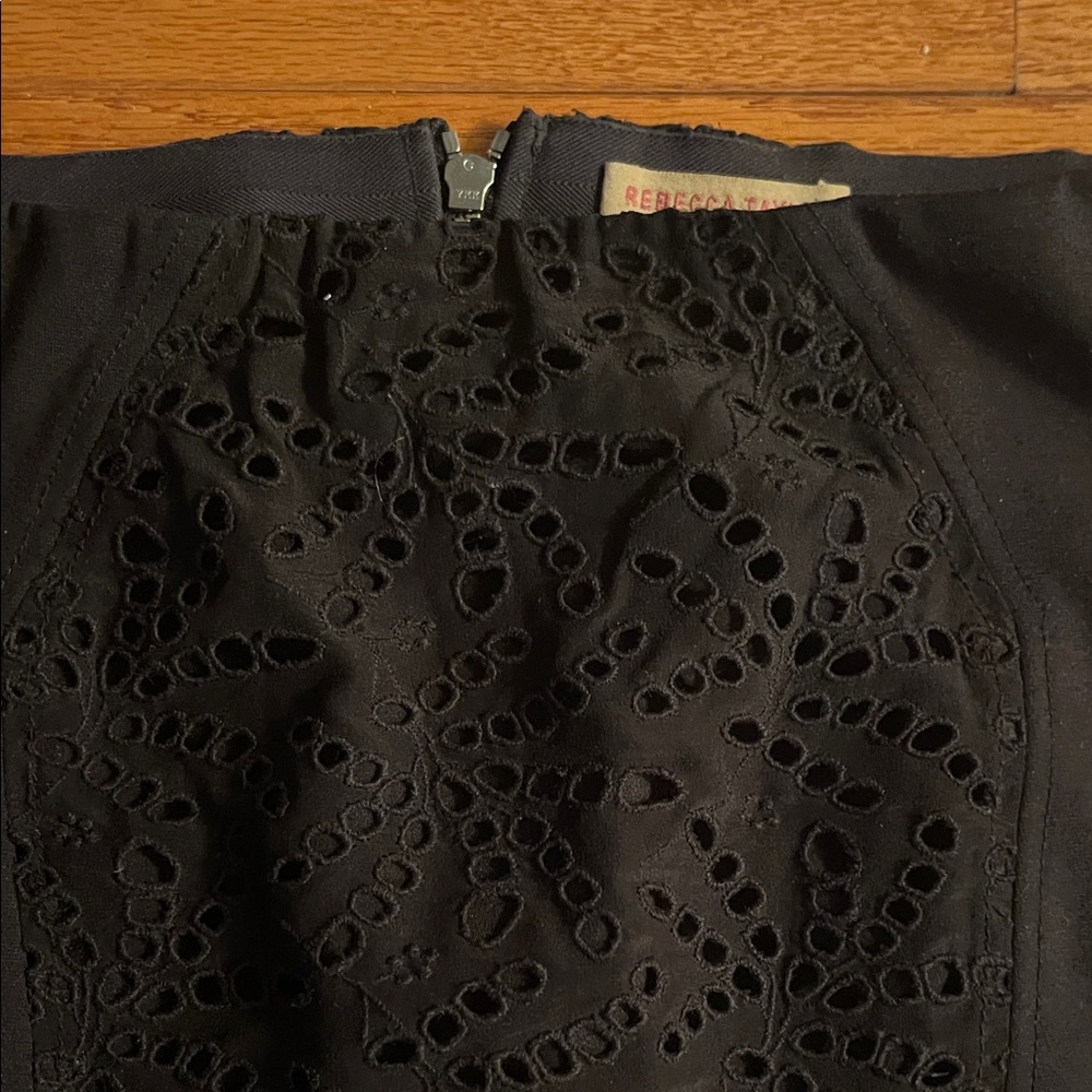 Rebecca Taylor Black Lace Pencil Skirt